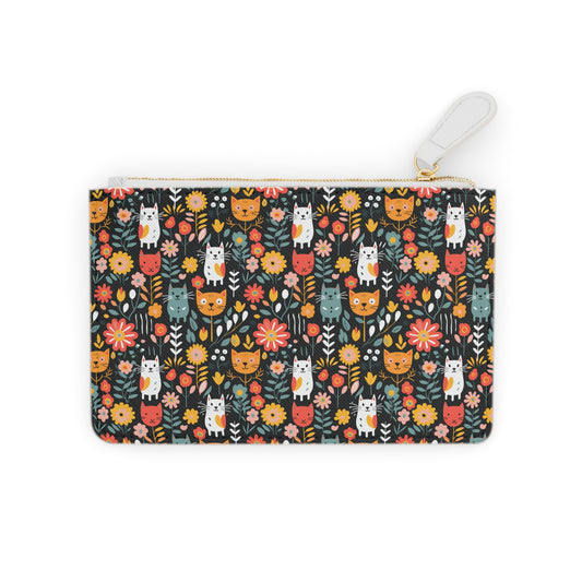 Whimsical Feline Garden Colorful Cat-Themed Mini Clutch Bag – Perfect for Animal Lovers