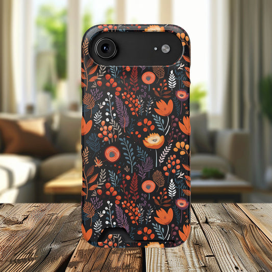 Autumn Bloom Samsung and iPhone Case With Card Holder