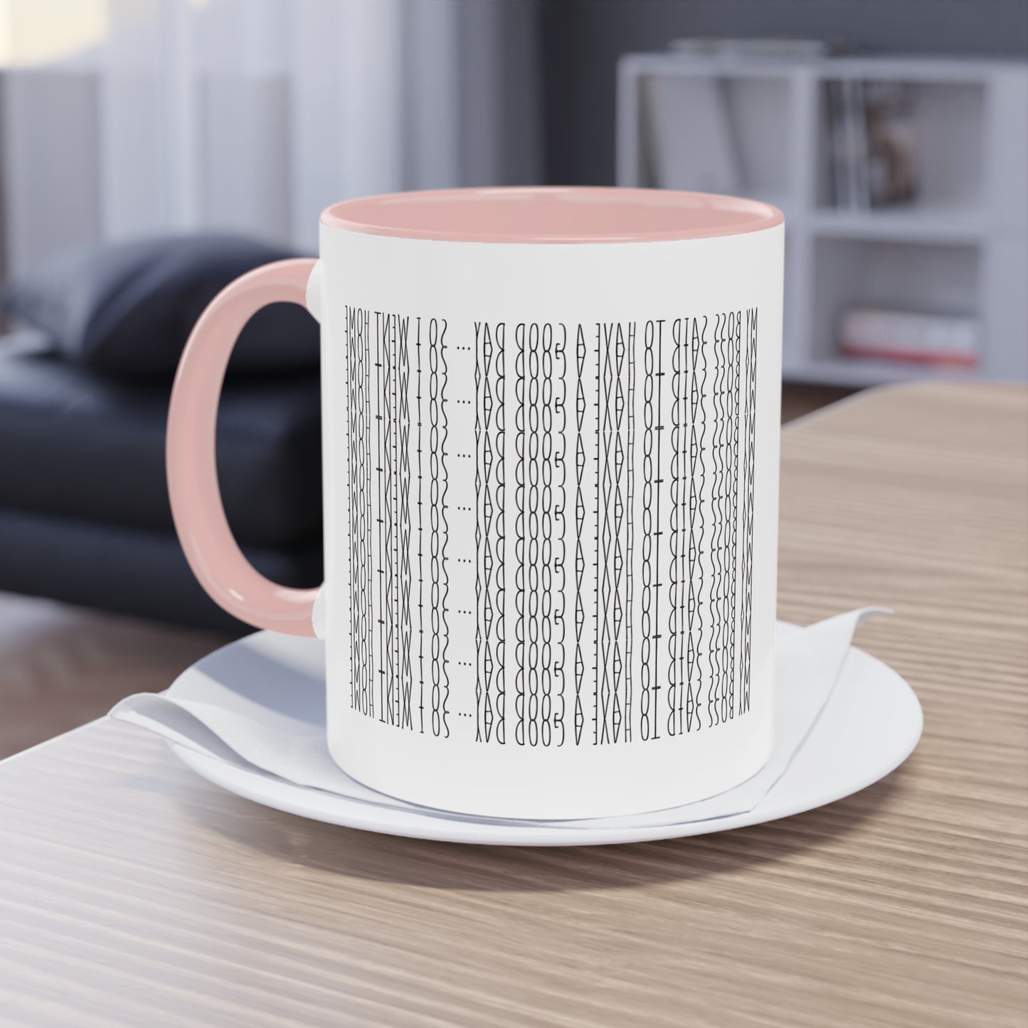 Two Tone Funny Hidden Message Mug - “My Boss said to have a good day… so I went home.”- Viral Optical Illusion Mug - Secret Sarcastic Work Message - Dishwasher Safe, Unique Gifts for Coffee Lovers, Home & Office Decor, Holiday Present.