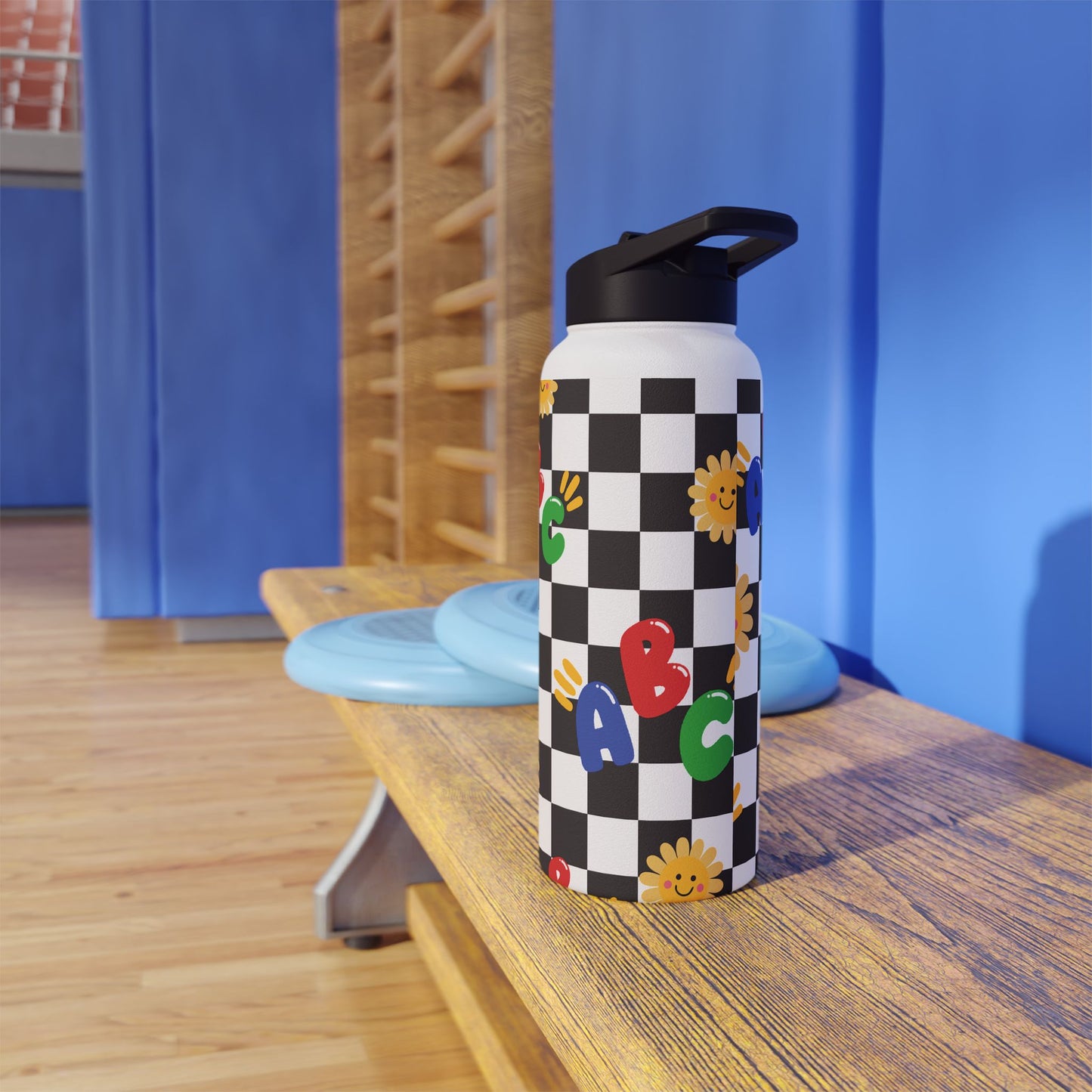 Personalized Black Chalkboard Chic Inspired Stainless Steel Water Bottle for Kids, School Supplies, Eco-Friendly Drinkware, Back to School, Teacher Gifts