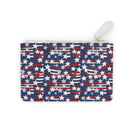 Patriotic Waves Mini Clutch Bag - Star & Stripe Design for Festivals and Celebrations