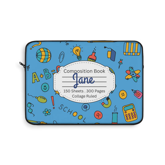 Personalized Classroom Couture Laptop Sleeve with Composition Book Inspired Design, Educational Gift for Teachers, Classroom Organization, Back to School, Unique Teacher Accessory