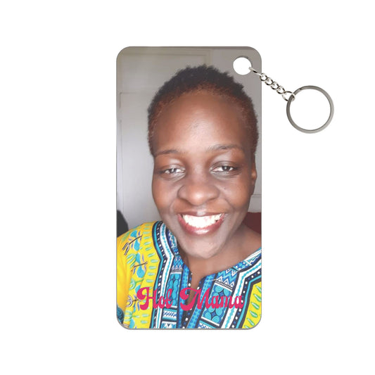 Personalized Photo Keychain Charm – Custom Rectangular Keyring.