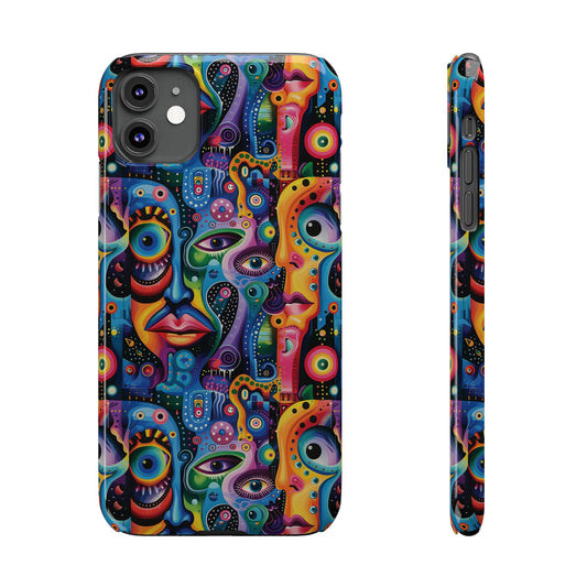 Psychedelic Visions Slim iPhone Case - Vibrant Design for Artistic Souls
