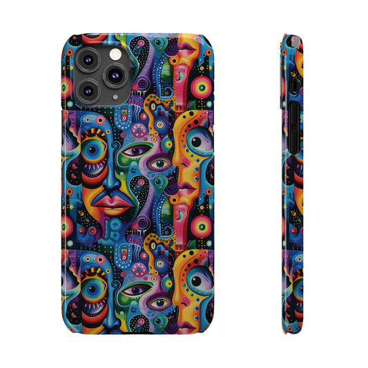 Psychedelic Visions Slim iPhone Case - Vibrant Design for Artistic Souls
