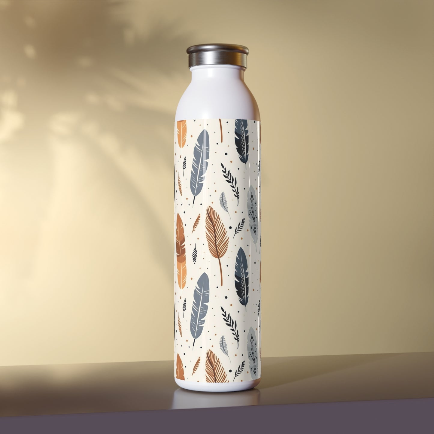 Whispering Feathers Slim Water Bottle