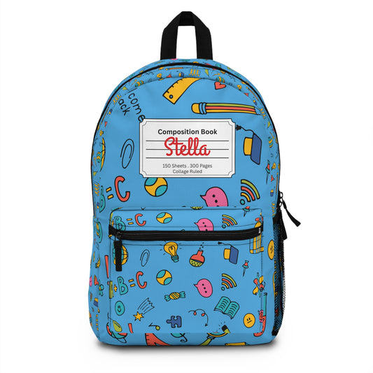 Personalized Classroom Couture Composition Book Inspired Backpack for Students, Fun School Bag, Back to School Essentials, Notebook Print Backpack, College Student Gift