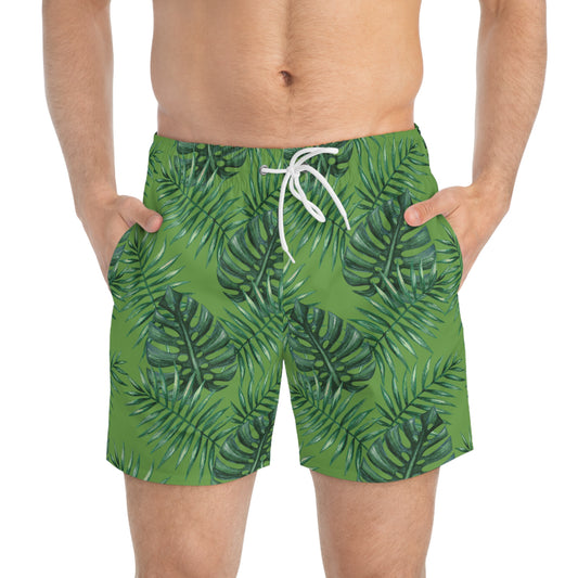 Green Tropical Bliss Swim Trunks (AOP)