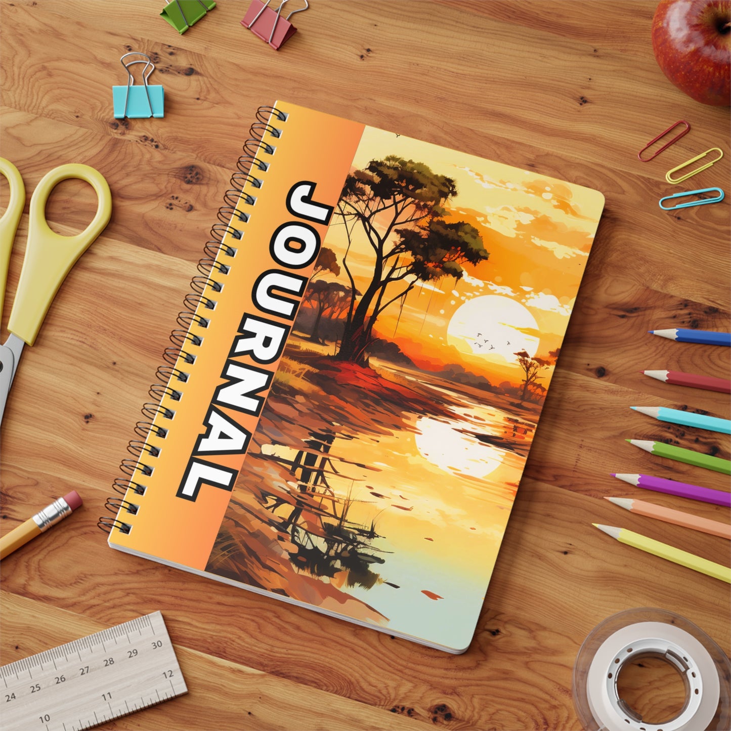 Sunset Serenity A5 Journal | Nature Inspired Notebook, Travel Journal, Sketchbook, Gift for Nature Lovers, Writing Journal