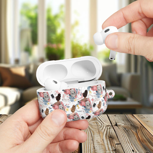 Study Chic AirPod Case Covers with Trendy Illustrations.