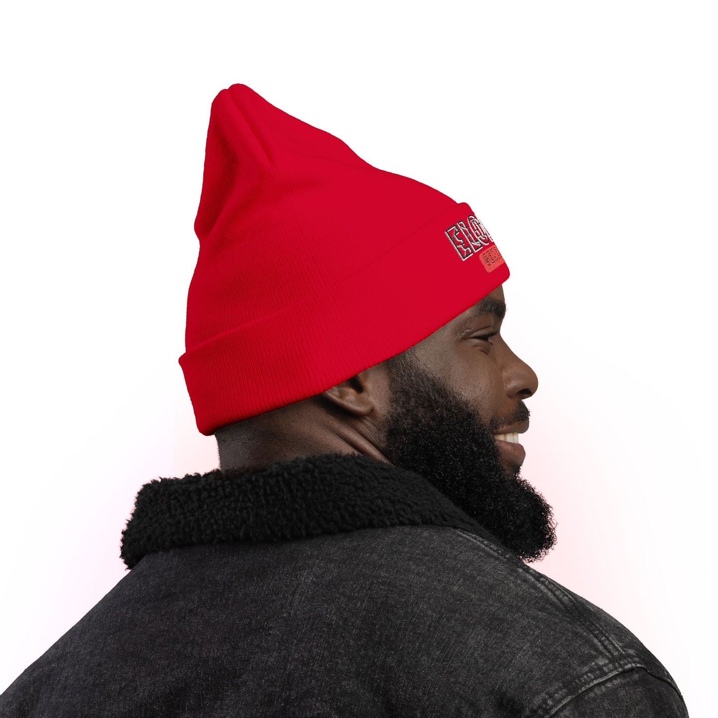 Stylish Knit Beanie with 'ELOHIM, Genesis 1:1' Embroidery, Winter Accessory, Religious Gift, Cozy Beanie Cap, Faith-Inspired Fashion