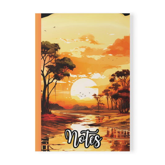 Sunset Scene A5 Softcover Notebook, Beautiful Notes for Writing, Dream Diary, Summer Memories, Gifts for Creatives, Student Planner.