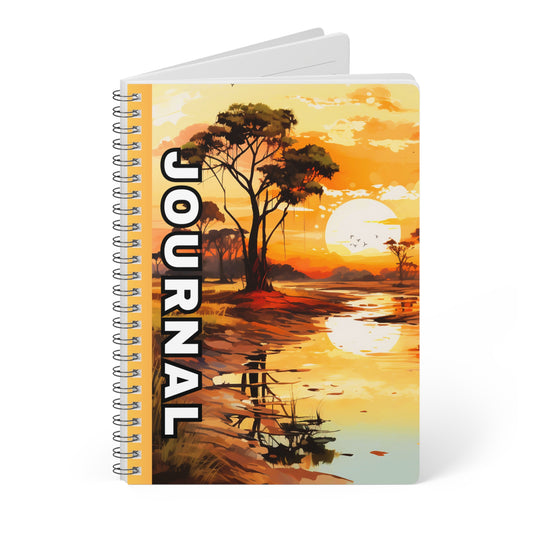Sunset Landscape Journal - A5 Notebook for Nature Lovers, Eco-Friendly Sketchbook, Travel Diary, Gift for Writers, Inspirational Note-taking