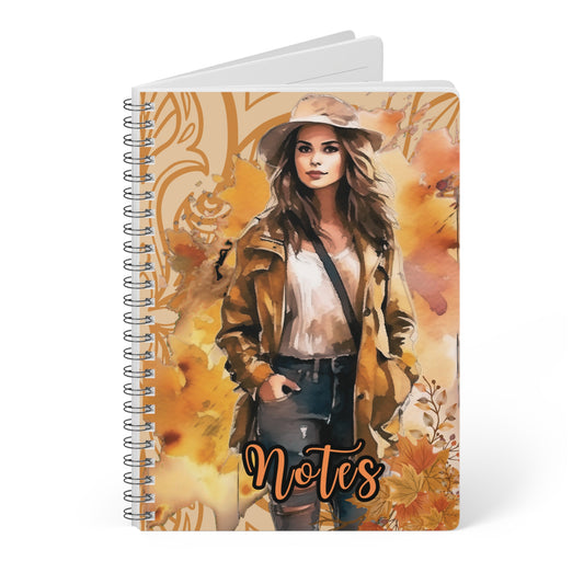 Fall-Inspired Wirobound Notebook, Perfect for Journaling, Notes, Gift for Students, Autumn Aesthetic, Back-to-School Supplies
