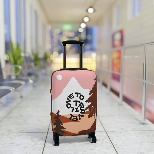 Fun Luggage Cover - "I Love to Travel" - Stylish Travel Accessory