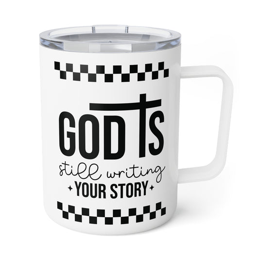 Insulated Coffee Mug - God's Still Waiting for Your Morning Java | 10oz Fun Travel Mug