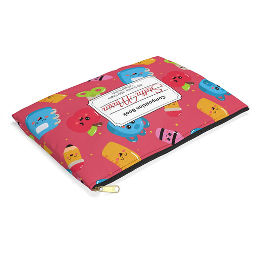 Personalized Kawaii Composition Book Inspired Accessory Pouch, Kids School Supplies, Classroom Organizer, Teacher Gift, Fun Stationery Case, Back to School