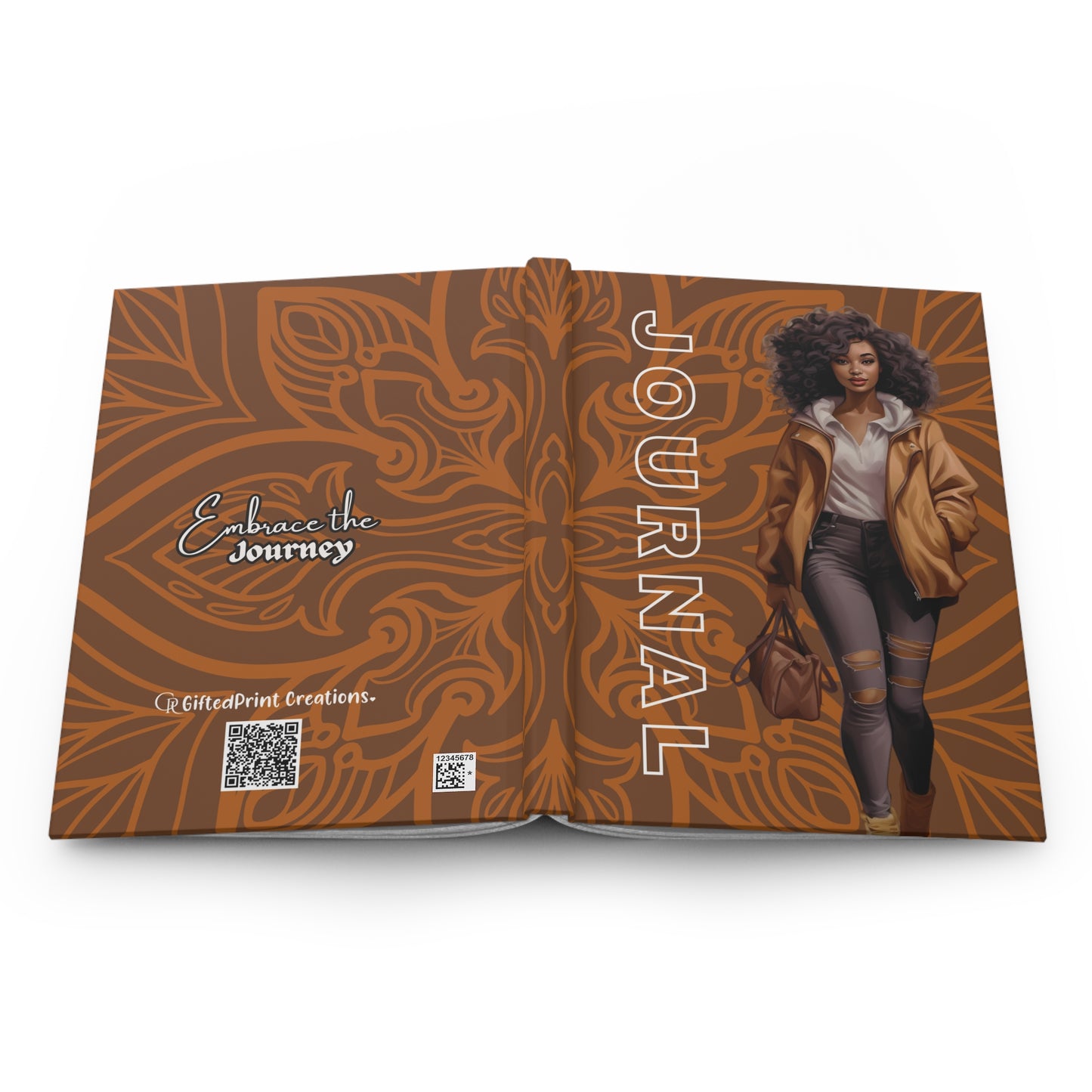 Chic Hardcover Journal for Dreamers, Embrace the Journey Diary, Stylish Writing Notebook, Inspirational Gift, Unique Journaling Companion