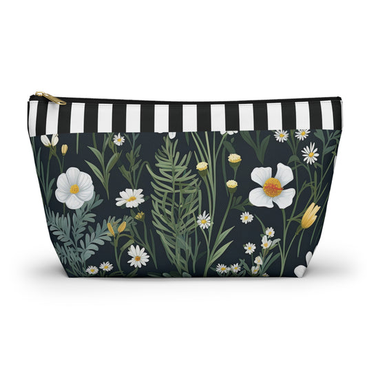 Daisy Delight Floral Accessory Pouch – Stylish T-Bottom Storage for Travel & Everyday Use