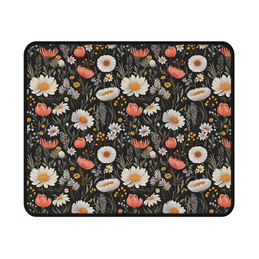 Blossom Elegance: Noir Garden Floral Non-Slip Gaming Mouse Pad – Stylish & Functional Desk Accessory for Gamers