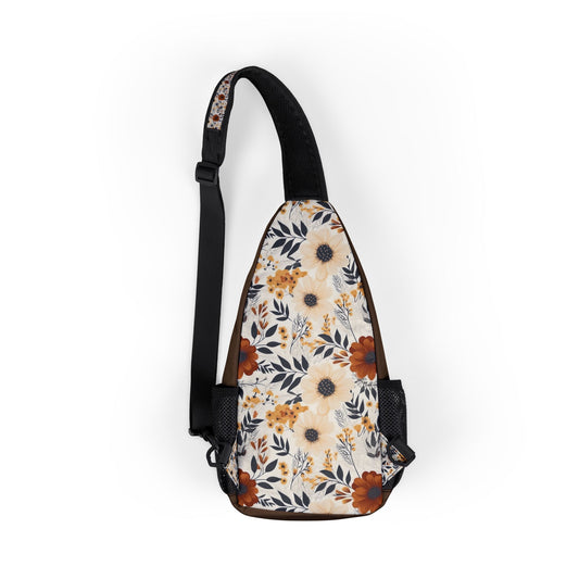 Floral Boho Chic Chest Bag for Adventurers - Stylish Sling Backpack for Everyday Use, Cross Body Sling Bag, Chest Bag, Crossbody Backpack, Travel Bag
