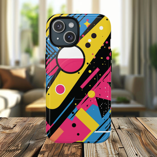 Electric Motion Mix iPhone Cases for Creative Souls | Tough iPhone Magnetic Cases, Stylish Protection, Unique iPhone Accessories, Gift for Art Lovers, Retro Vibes