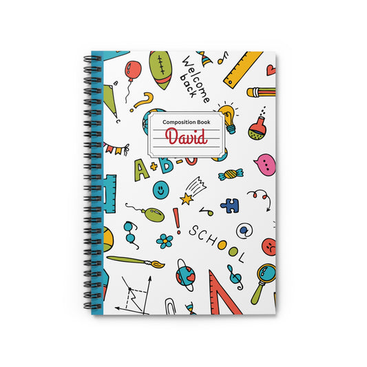 Personalized Classroom Couture Composition Book Inspired Playful Spiral Notebook - Perfect for School, Journaling, Kids, Teachers, Back to School Gifts