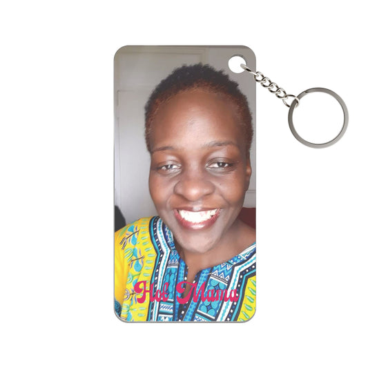 Personalized Photo Keychain Charm – Custom Rectangular Keyring.