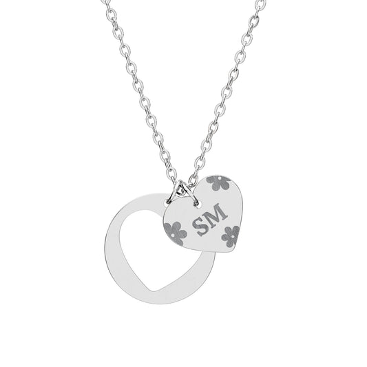 Engravable Heart Cutout Necklace — Personalized Initial Pendant