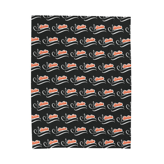 Personalized Name Velveteen Plush Blanket — Retro Script Pattern Cozy Throw