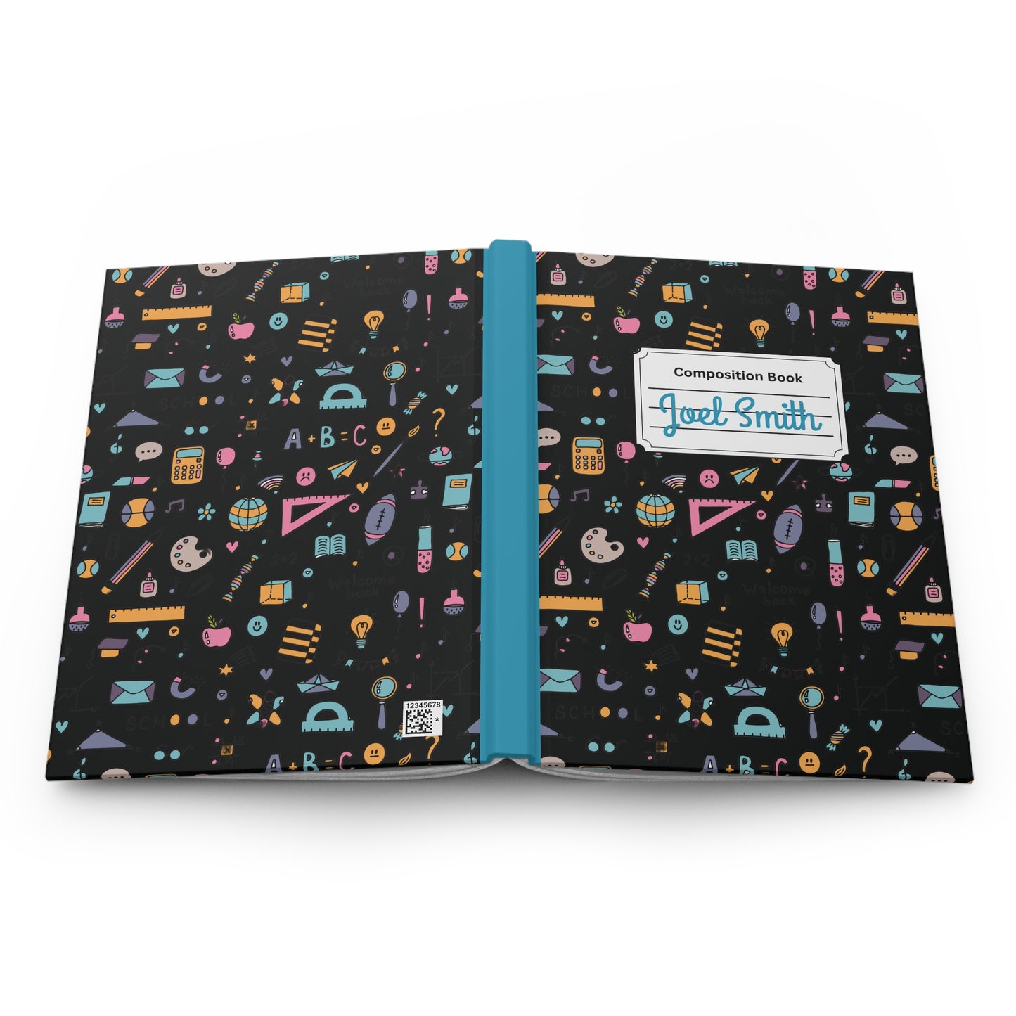 Custom Chalkboard Chic Composition Book Inspired Ruled Hardcover Journal for Kids, Fun School Notebook, Customizable Composition Book, Back to School Gift, Learning Organizer