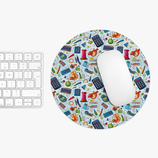 Academic Adventures Colorful School Supplies Mouse Pad - Perfect for Students & Teachers