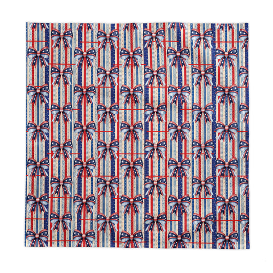 Patriotic Bow Stripe Tablecloth