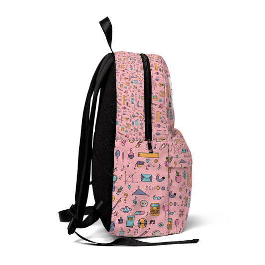 Personalized Pink Chalkboard Chic Composition Book Inspired Colorful Kids' Backpack, School Bag, Fun Pattern Backpack, Cute Child's Rucksack, Composition Backpack, Unique School Supplies