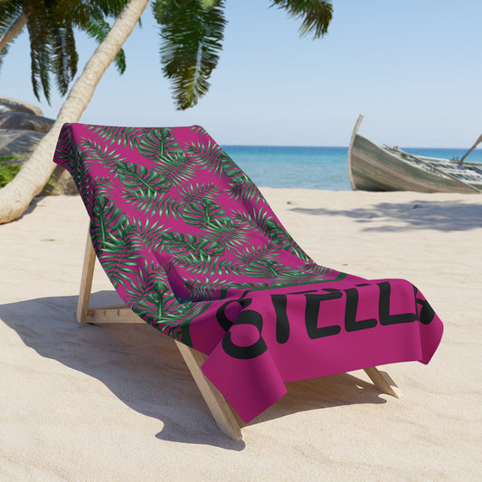 Tropical Bliss Pink Beach Towel
