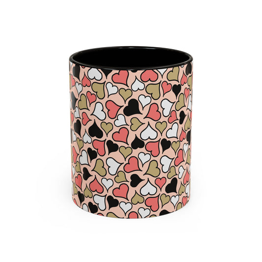 Heart Patterned Coffee Mug - Colorful Love Design, Perfect for Gifts & Celebrations