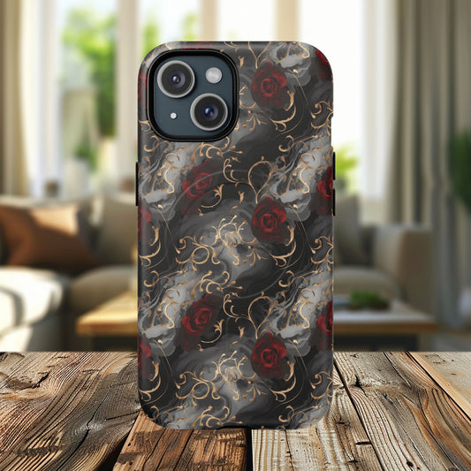 Elegant Floral Tough iPhone Magnetic Cases, iPhone Protection, Unique iPhone Covers, Stylish Mobile Accessories, Gift for Her