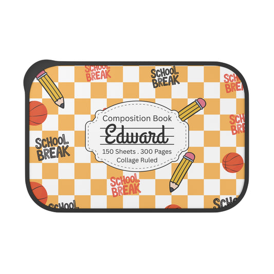 Personalized Orange Schoolyard Chic Composition Book Composition Book Inspired Bento Box, Fun Lunch Container, School Lunch, Meal Prep, Kids' Utensils, Back to School, Child's Lunchbox