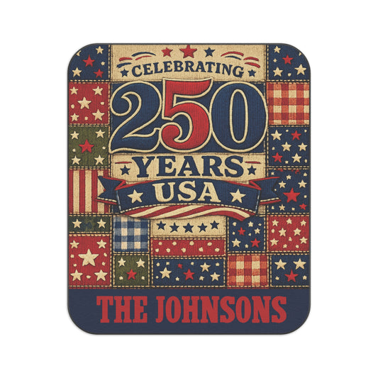 250 Years USA Picnic Blanket — Personalized Patriotic Family Picnic Mat