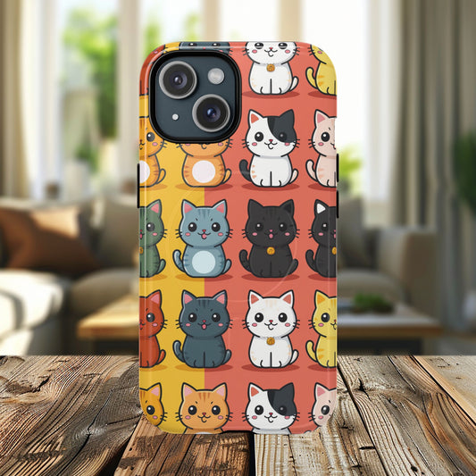 Cute Cat Magnetic Phone Cases for Pet Lovers, Durable Cases, Animal Design, Fun Gift, Unique Accessories