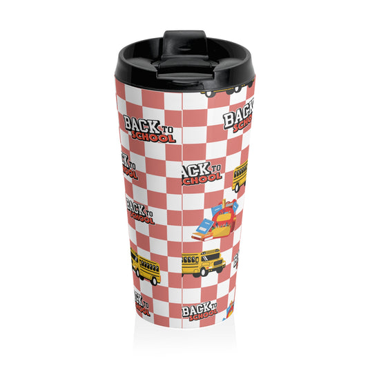 Customizable Red SchoolYard Chic Composition Book Inspired Travel Mug, Personalized Gift for Teachers, Back to School Drinkware, Christmas Present, Stylish Coffee Cup