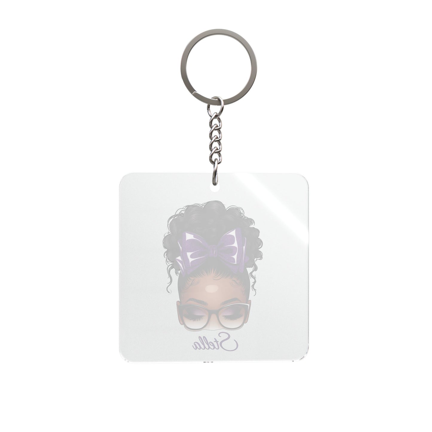 Personalized Photo Square Keychain – Custom Picture Keyring Gift