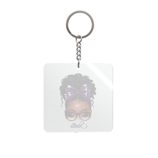 Personalized Photo Square Keychain – Custom Picture Keyring Gift