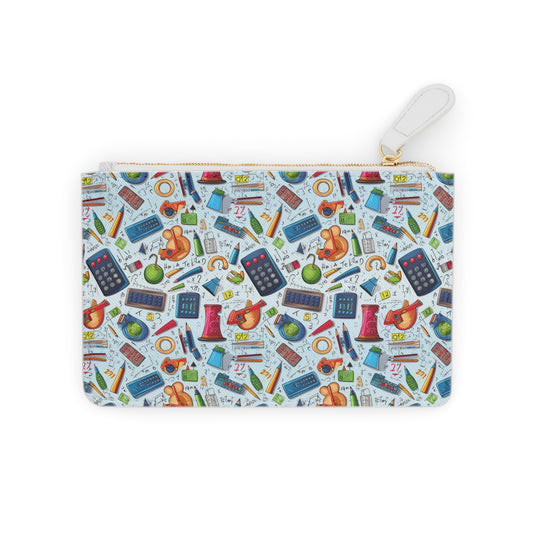 Academic Adventures Colorful Mini Clutch Bag - Fun School Supplies Design