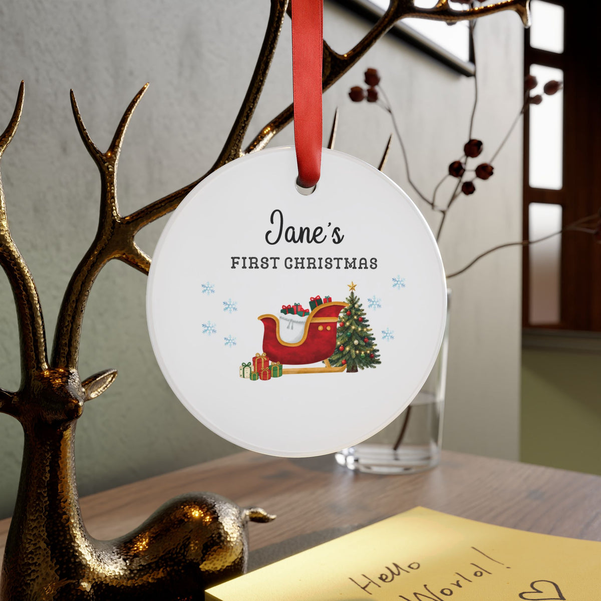 Personalized Name First Christmas' Acrylic Ornament — Baby's First Christmas Keepsake