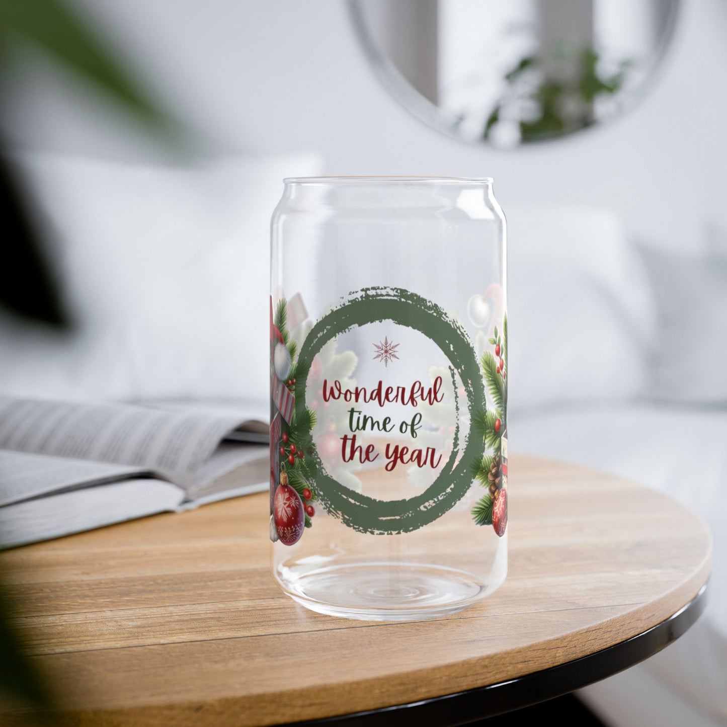 Christmas Gnome Sipper Glass, 16oz