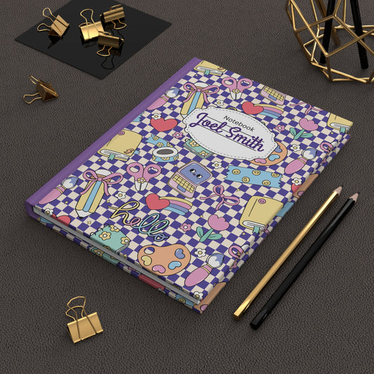 Custom Purple Doodle Daydream Composition Book Inspired Ruled Hardcover Journal for Kids, Fun School Notebook, Customizable Composition Book, Back to School Gift, Learning Organizer