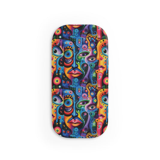 Psychedelic Visions Colorful Artistic Phone Grip - Abstract Face Design