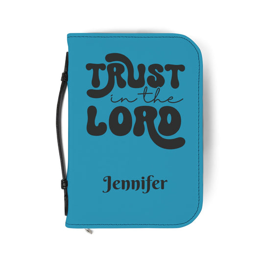 Personalized Floral Cross Bible Cover - Trust in the Lord Design| Baptism | Christening | Anniversary | Birthday Gifts.