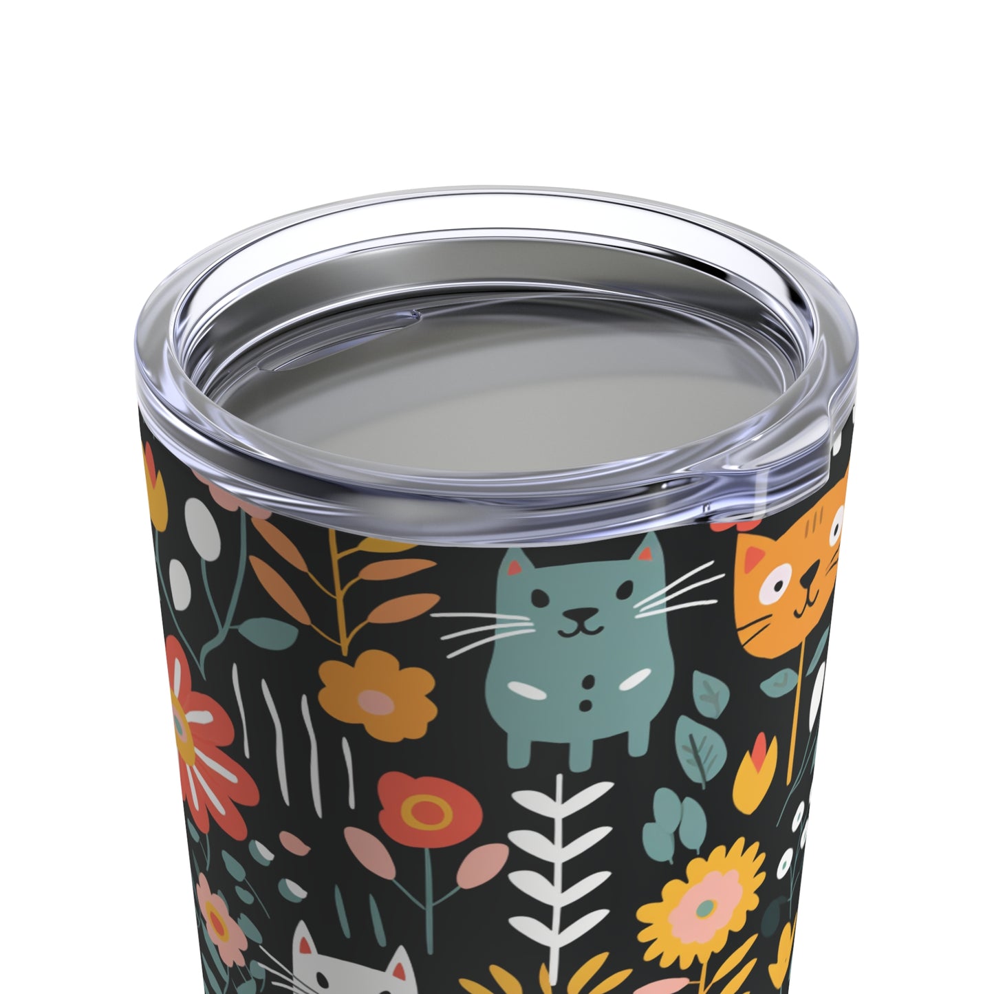 Whimsical Feline Garden Tumbler 20oz